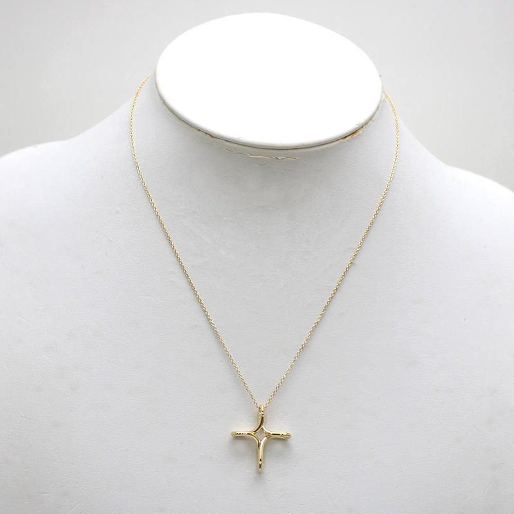 Tiffany Infinity Cross Necklace K18 Gold Elsa Peretti - Picture 3 of 8